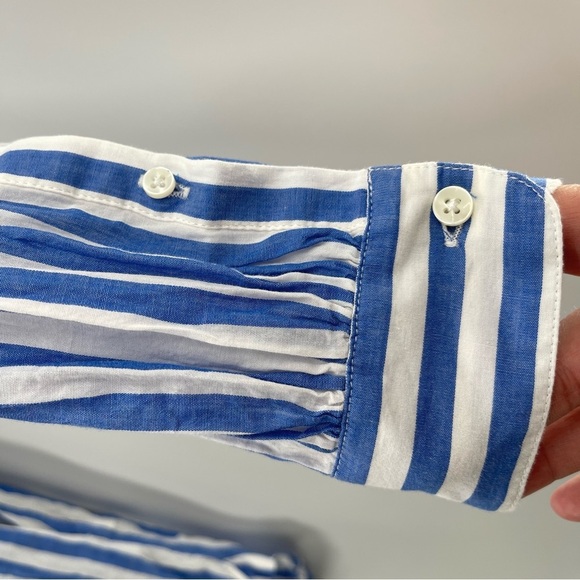 Birds Of Paradie Trovata Blue Stripe Button Down Preppy Boho Shirtdress Dress XS - Picture 7 of 13